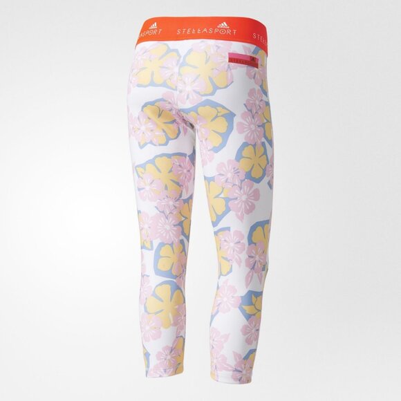 ADIDAS STELLASPORT 3/4 HAWAII Floral Sport TIGHTS AZ7770 ( S ) - Picture 2 of 2